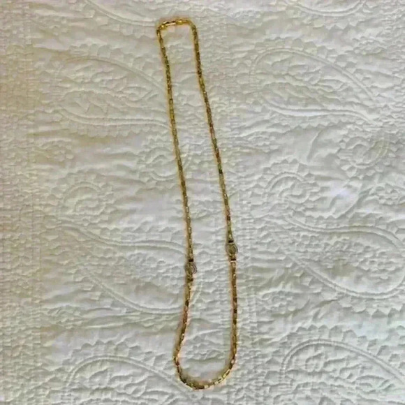 28" D’orlan Boucher Link Necklace Chain Gold Tone Geometric Modernist MCM - Picture 1 of 5